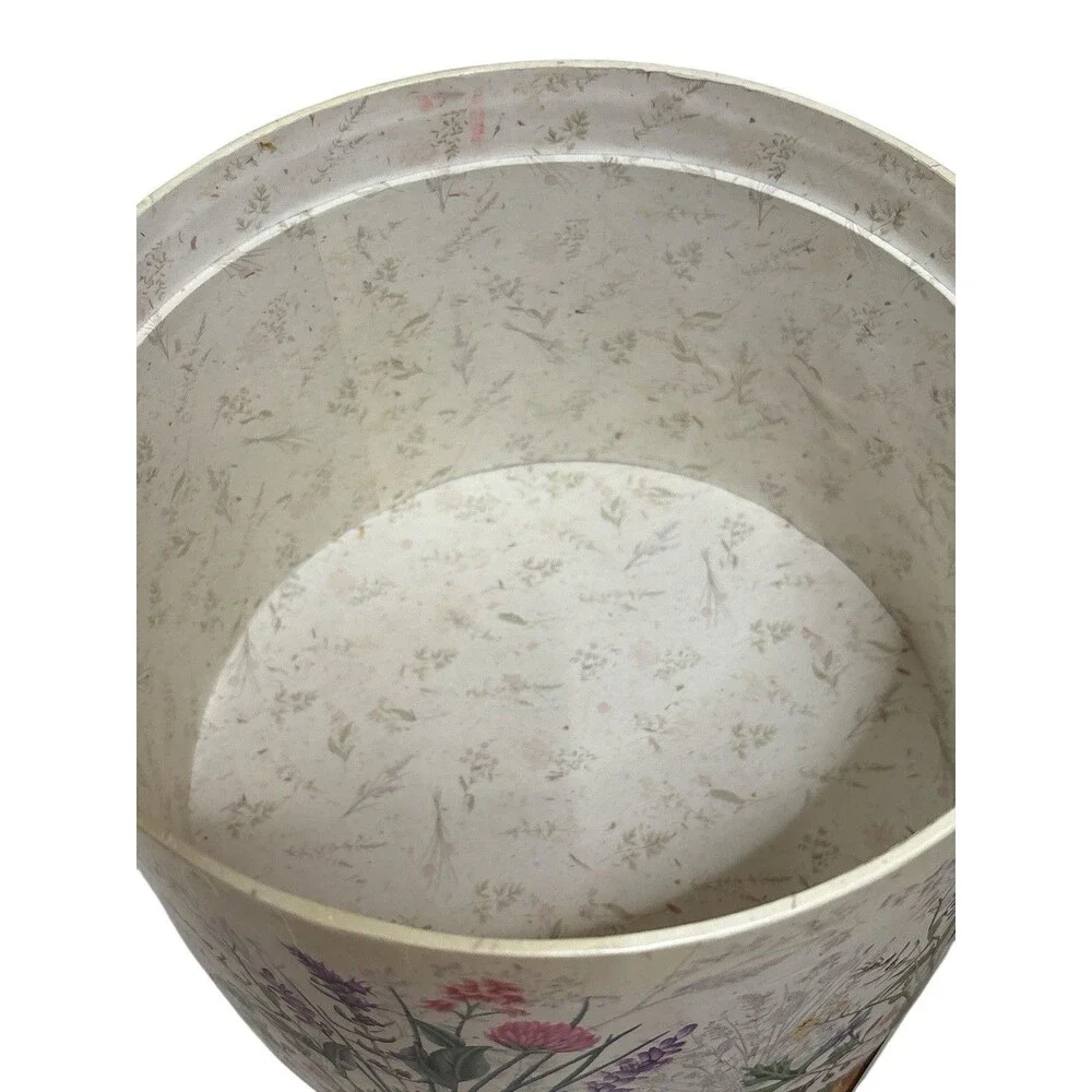 Revelations Round Keepsake Jewelry Trinket Storage Box Herbal Bouquet 9